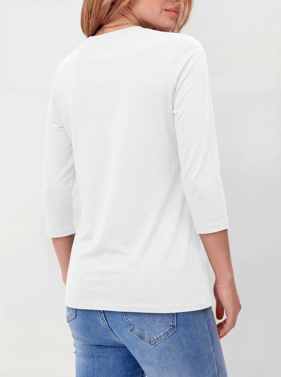 ANRABESS Womens 3/4 Sleeve Top，Wrinkle-Free Soft T-Shirts，Crew Neck Basic Tee，Casual Summer Spring Clothes ，Daily Work Travel