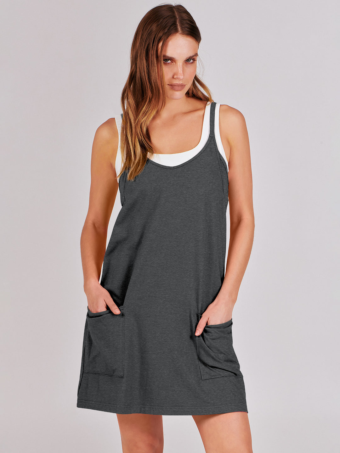 ANRABESS Women's Active Mini Dress with Built-in Shorts