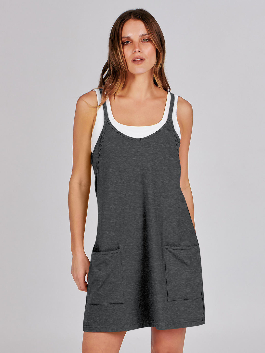 ANRABESS Women's Active Mini Dress with Built-in Shorts