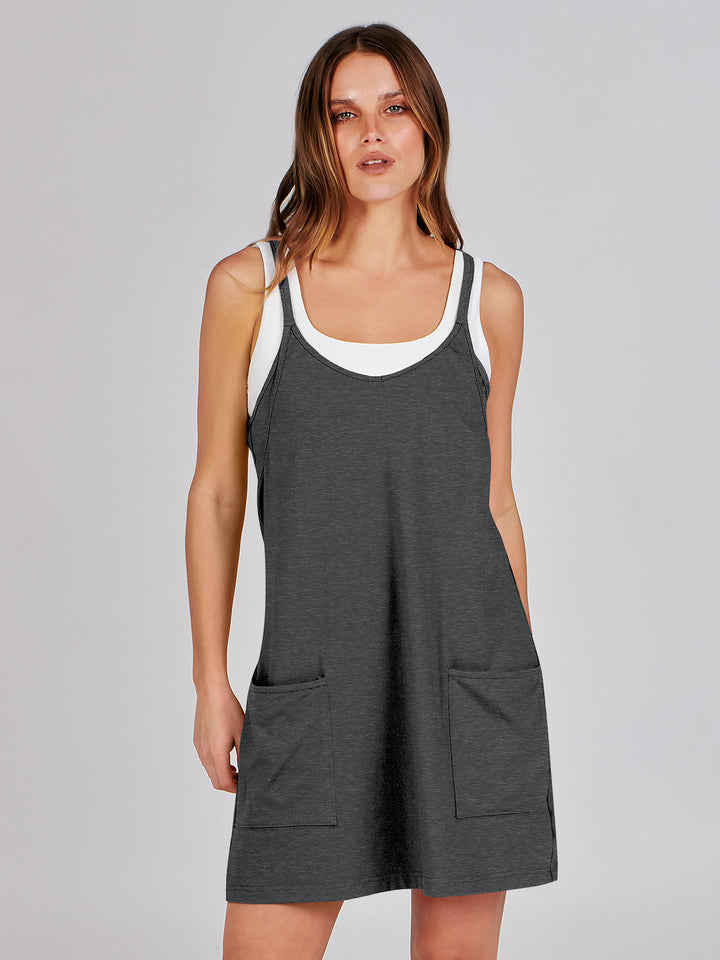 ANRABESS Women's Active Mini Dress with Built-in Shorts