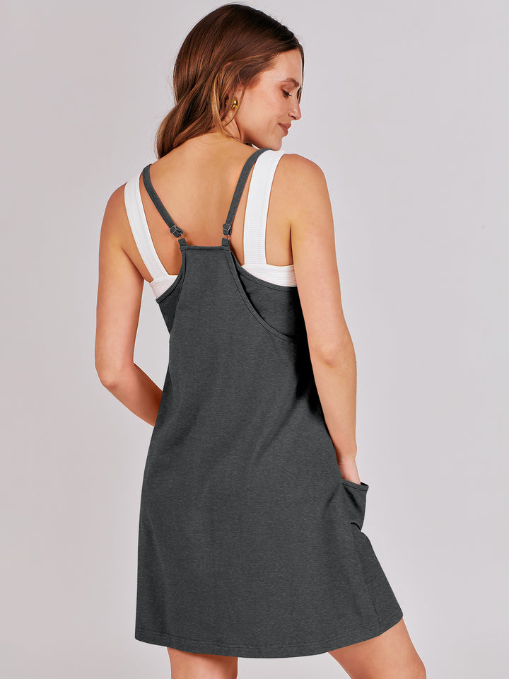 ANRABESS Women's Active Mini Dress with Built-in Shorts