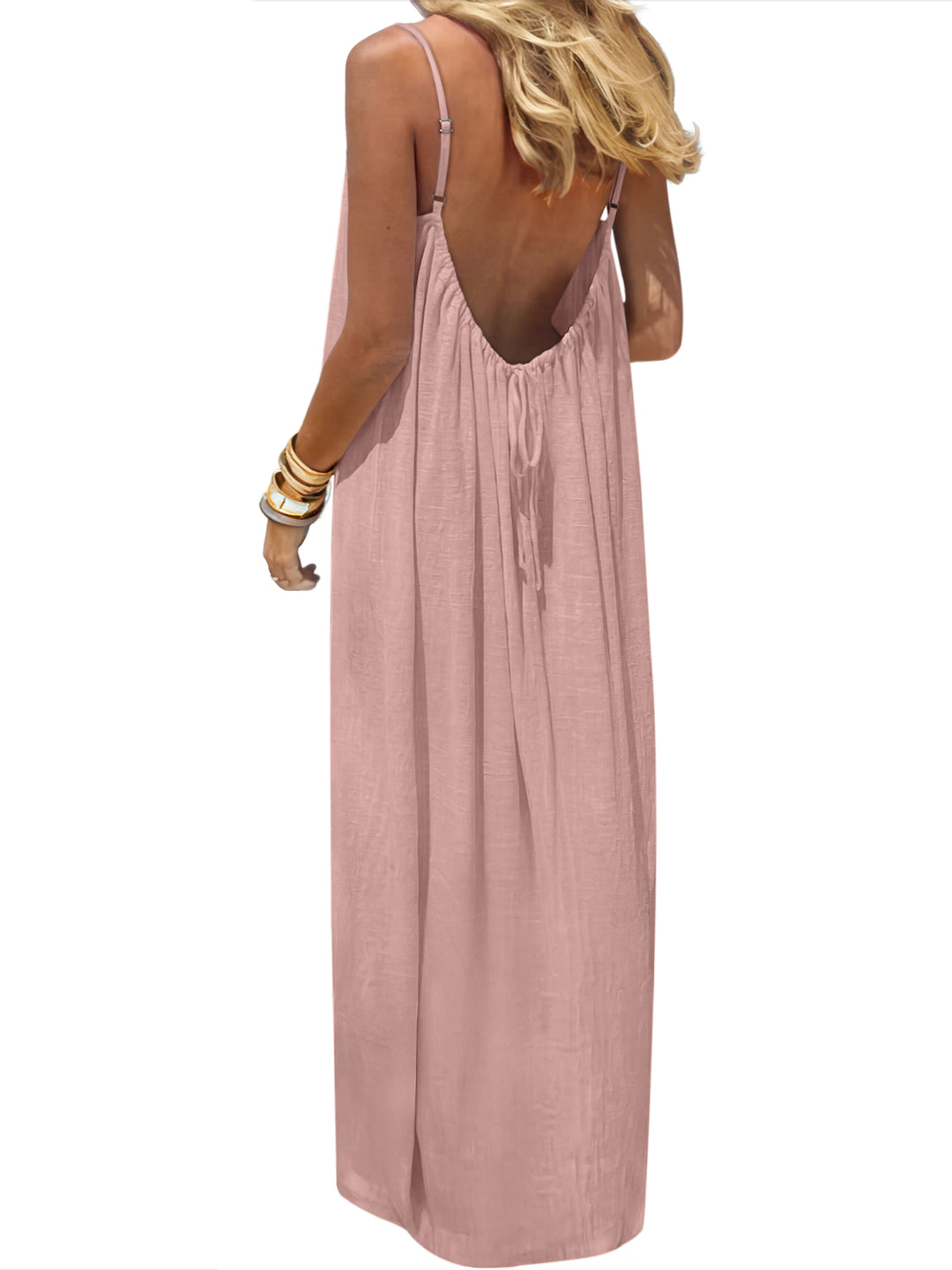 ANRABESS Summer Dresses for Women 2026 Backless Cami Maxi Sundresses Spaghetti Strap Long Lounge Beach Vacation House Dress