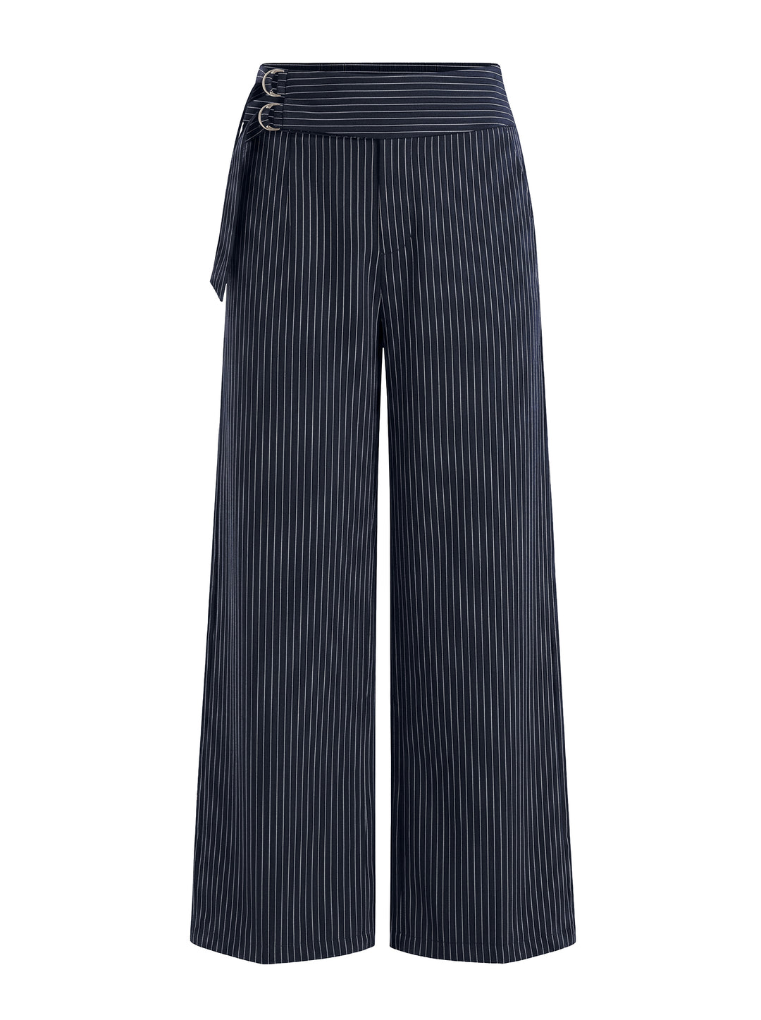 ANRABESS Women Wide Leg Buckle Pants with Pockets
