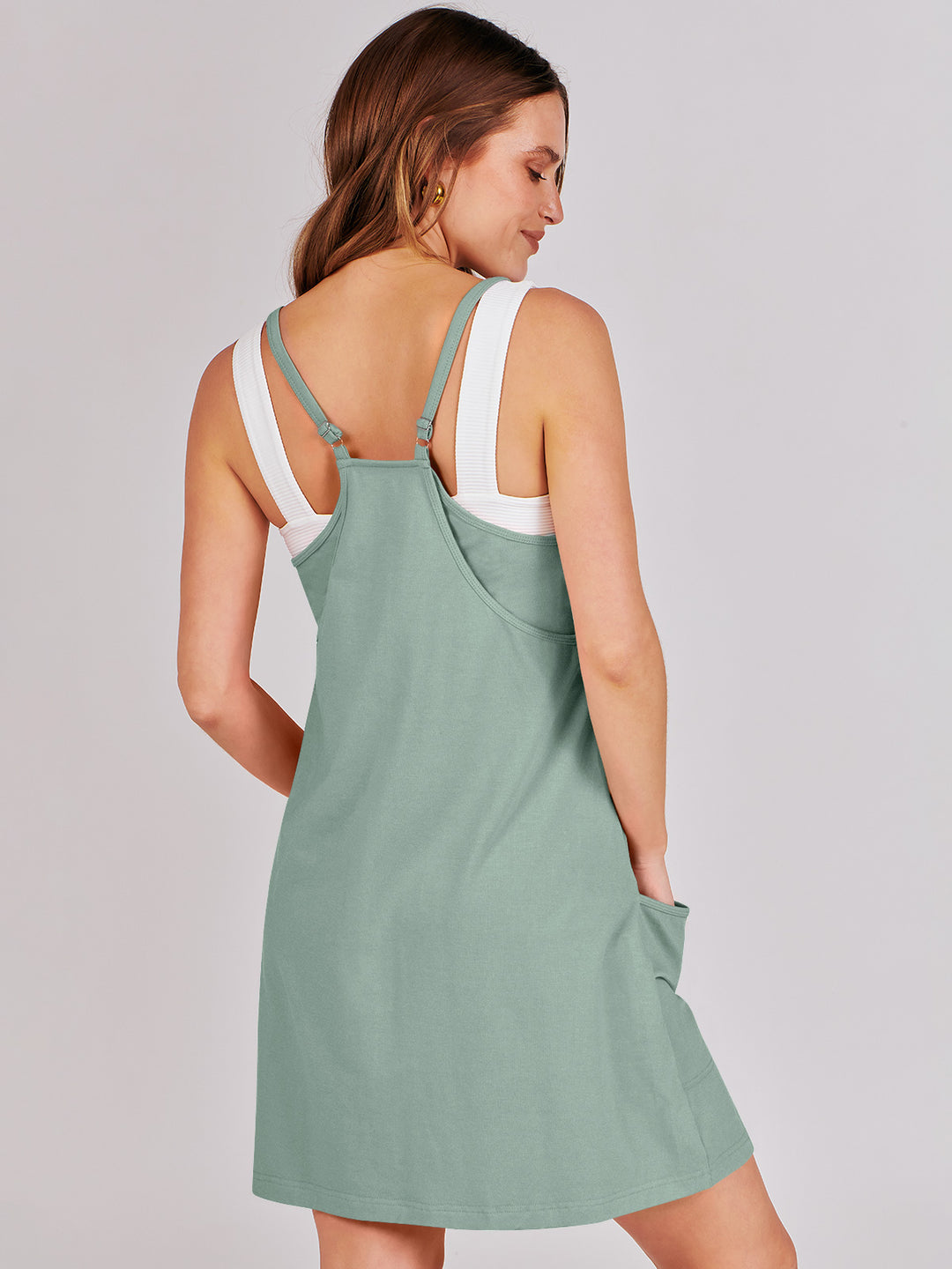 ANRABESS Women's Active Mini Dress with Built-in Shorts