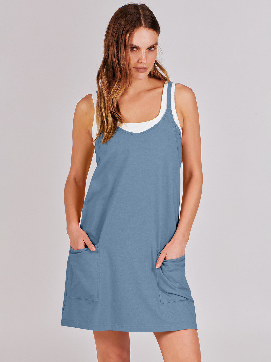 ANRABESS Women's Active Mini Dress with Built-in Shorts