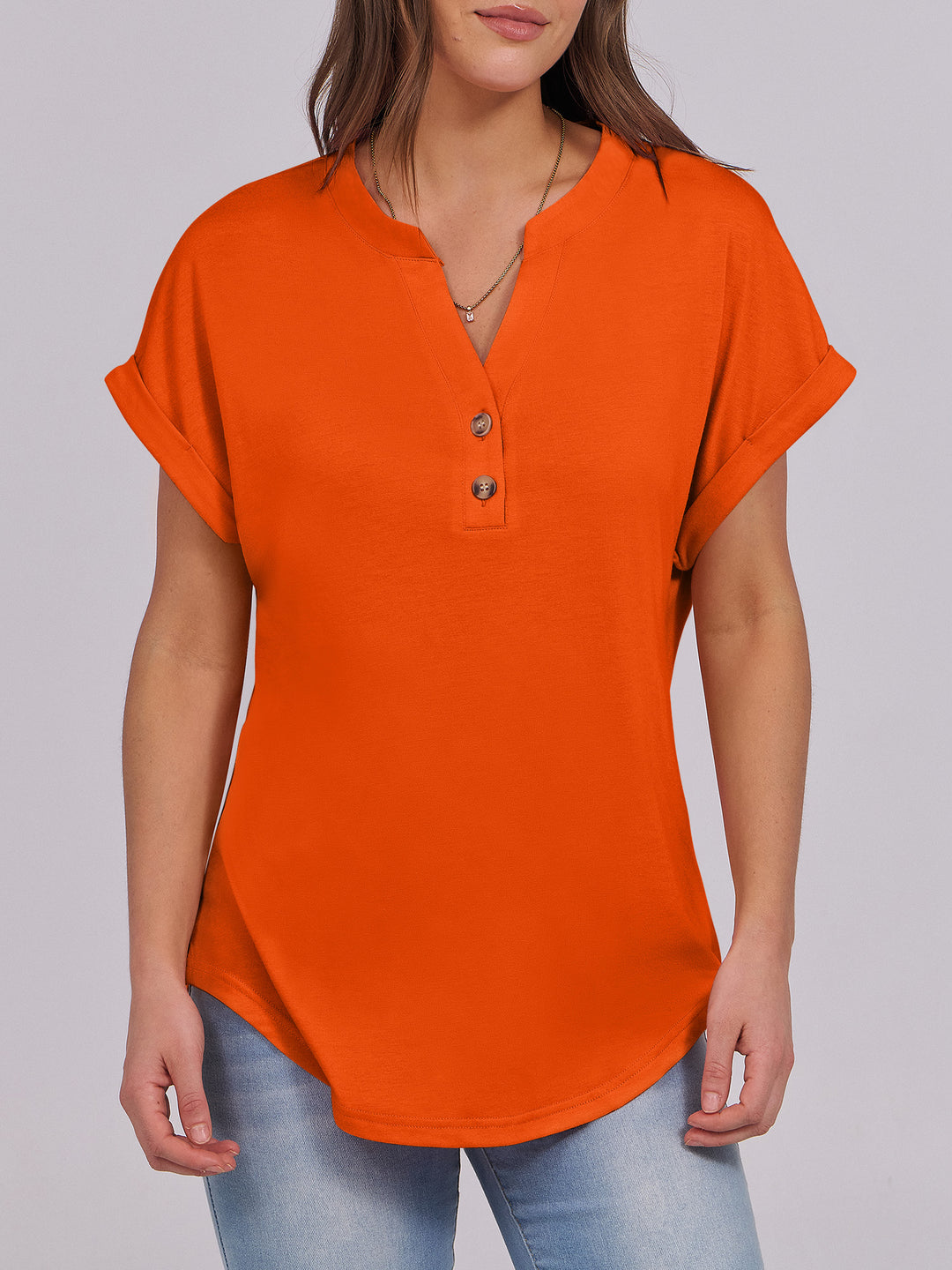 ANRABESS Womens Short Sleeve Henley Tops V Neck Dressy Casual Blouses Summer Trendy Tee Shirts 2026 Vacation Fashion Clothes