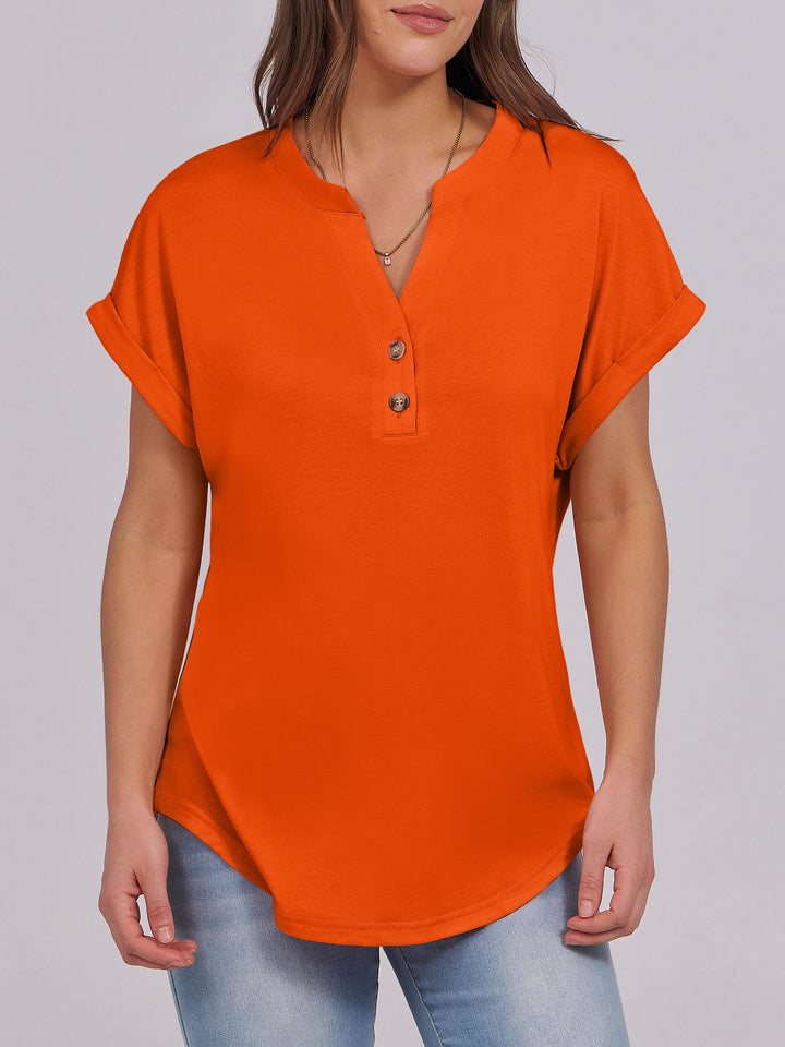 ANRABESS Womens Short Sleeve Henley Tops V Neck Dressy Casual Blouses Summer Trendy Tee Shirts 2026 Vacation Fashion Clothes