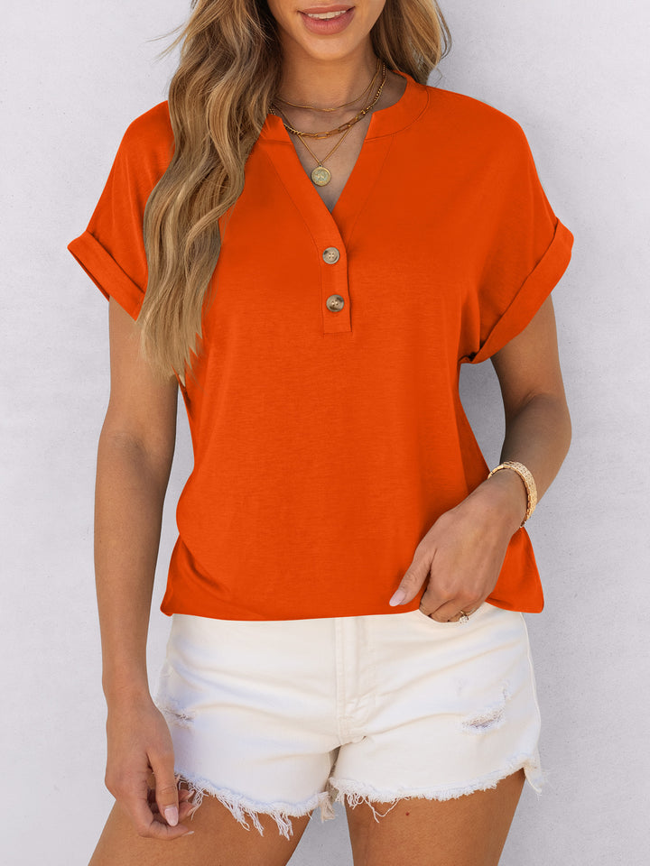 ANRABESS Womens Short Sleeve Henley Tops V Neck Dressy Casual Blouses Summer Trendy Tee Shirts 2026 Vacation Fashion Clothes