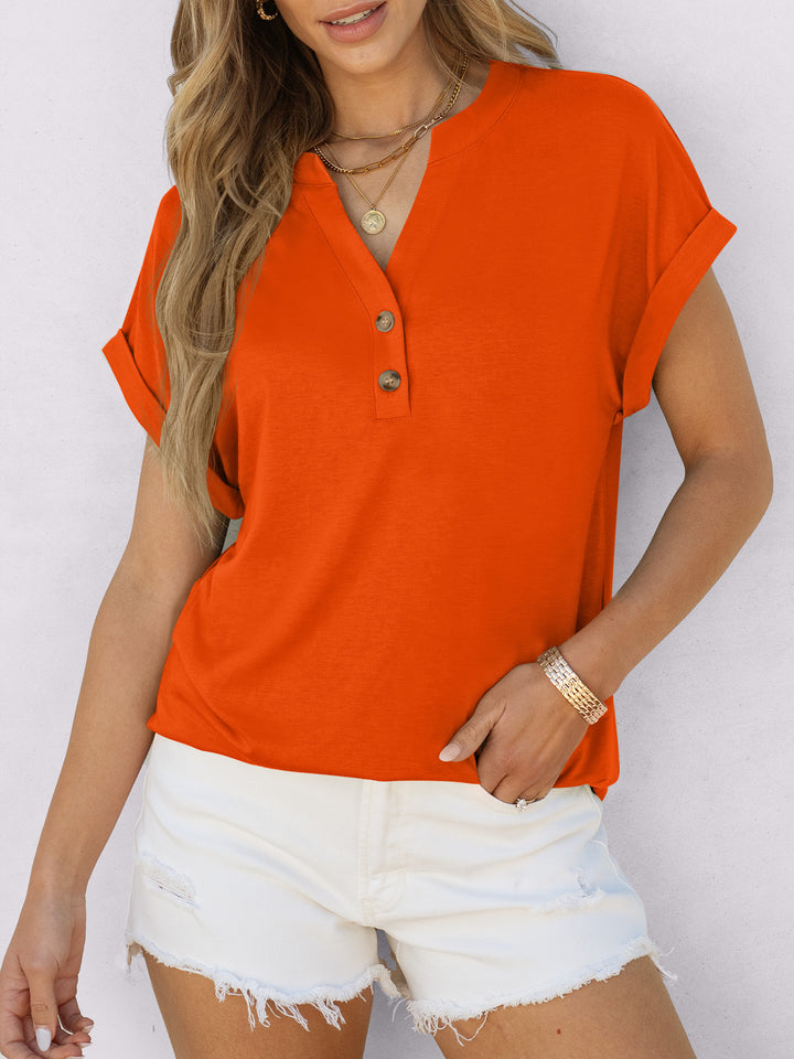ANRABESS Womens Short Sleeve Henley Tops V Neck Dressy Casual Blouses Summer Trendy Tee Shirts 2026 Vacation Fashion Clothes