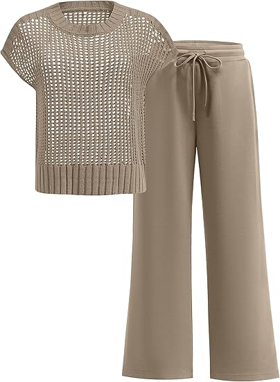 ANRABESS Crochet Two-Piece Set