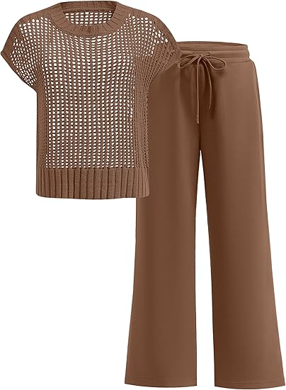 ANRABESS Crochet Two-Piece Set