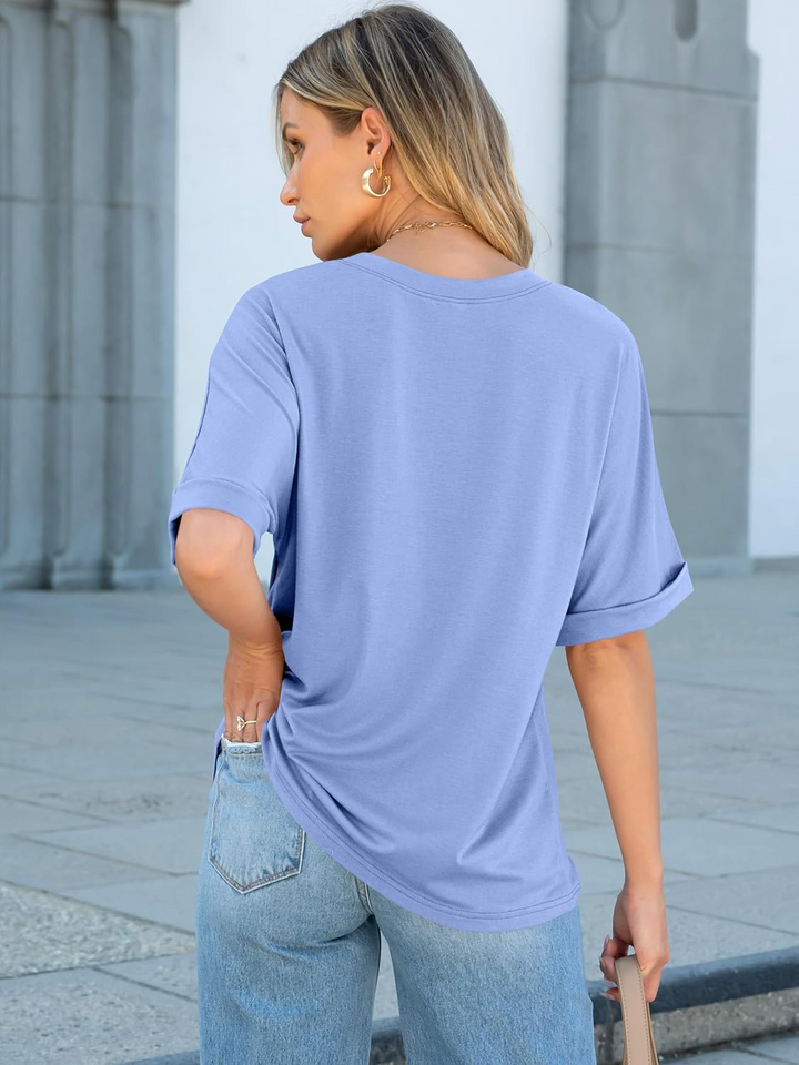 ANRABESS Oversized T Shirts for Women Short Sleeve Crewneck Basic Tee Loose Casual Summer Top with Pocket