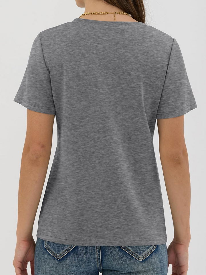 ANRABESS Summer T Shirts for Women, Round Neck Short Sleeve Tops for Women 2026 WrinkleFree Comfy Tshirt Basic Tee Casual Workout Tops Vacation Outfits