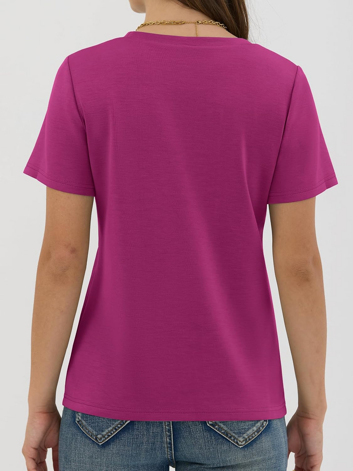 ANRABESS Summer T Shirts for Women, Round Neck Short Sleeve Tops for Women 2026 WrinkleFree Comfy Tshirt Basic Tee Casual Workout Tops Vacation Outfits