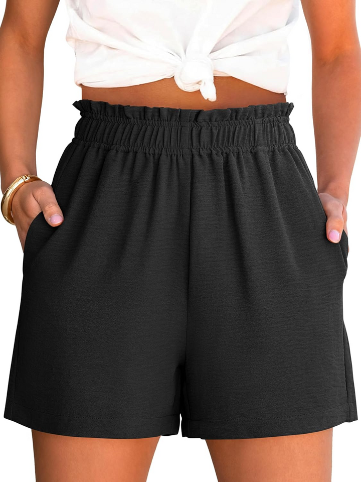 ANRABESS Women's High Waisted Elastic Lounge Shorts