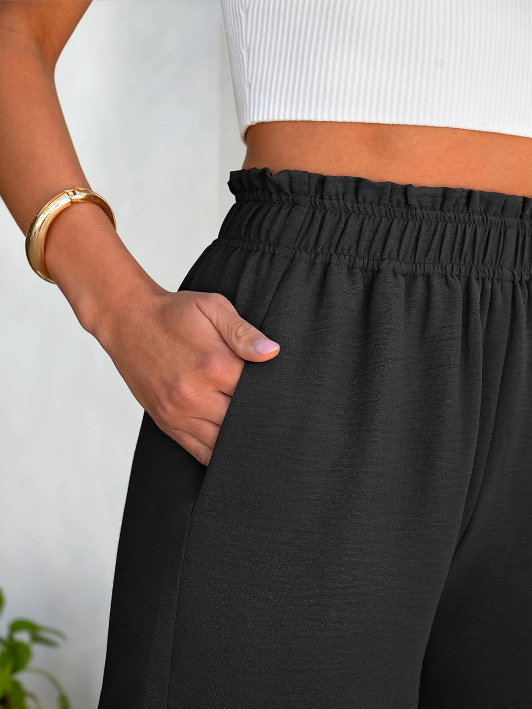 ANRABESS Women's High Waisted Elastic Lounge Shorts