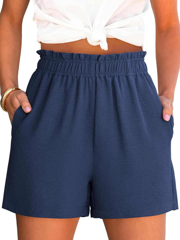 ANRABESS Women's High Waisted Elastic Lounge Shorts