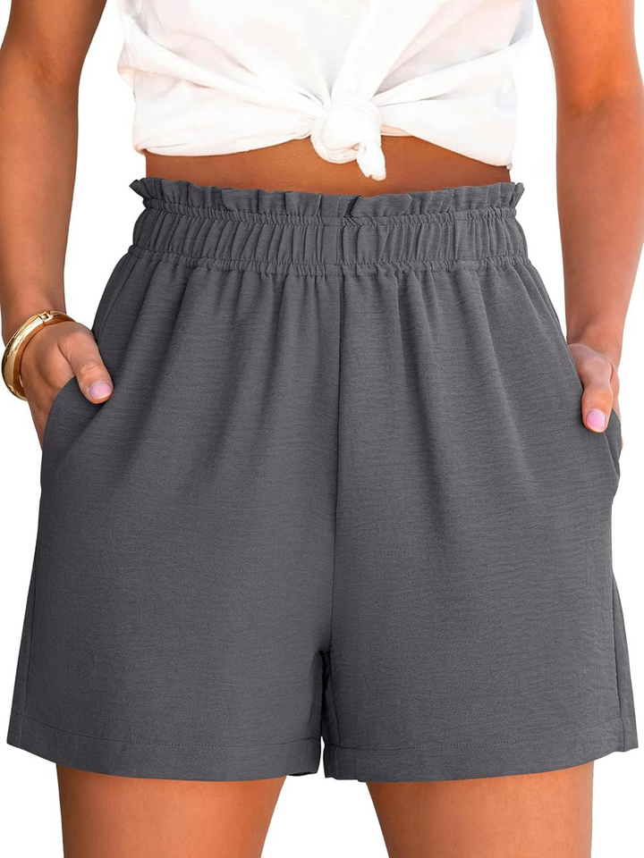 ANRABESS Women's High Waisted Elastic Lounge Shorts