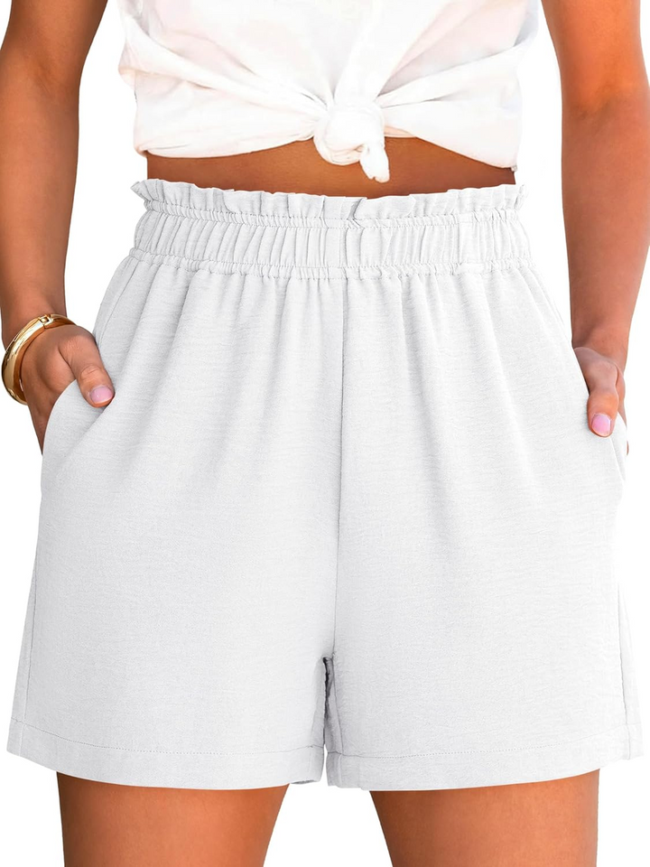 ANRABESS Women's High Waisted Elastic Lounge Shorts