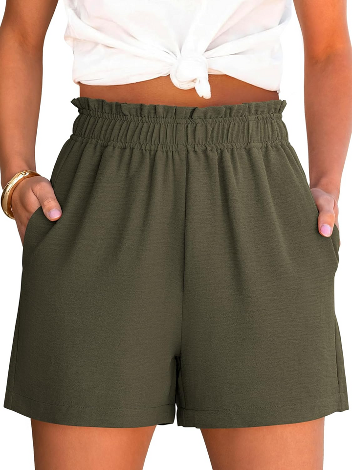 ANRABESS Women's High Waisted Elastic Lounge Shorts