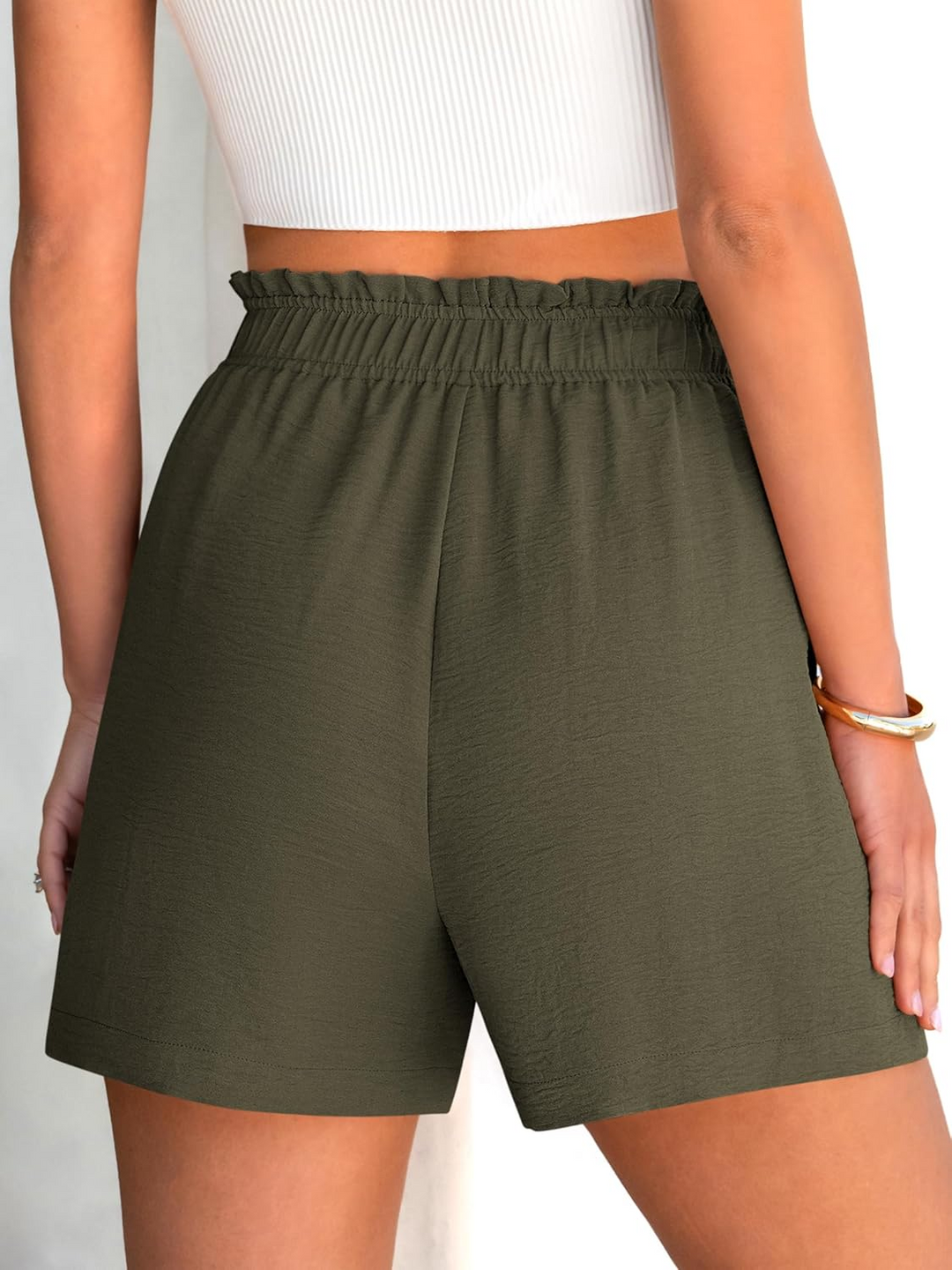 ANRABESS Women's High Waisted Elastic Lounge Shorts