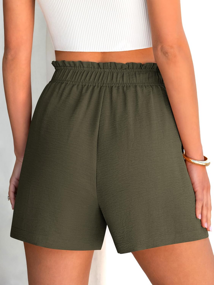ANRABESS Women's High Waisted Elastic Lounge Shorts
