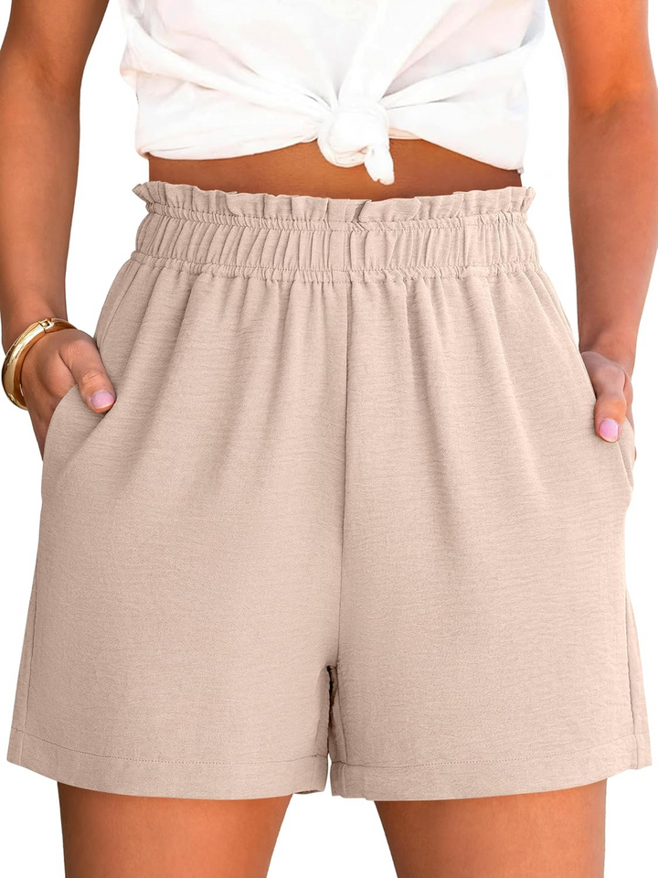 ANRABESS Women's High Waisted Elastic Lounge Shorts
