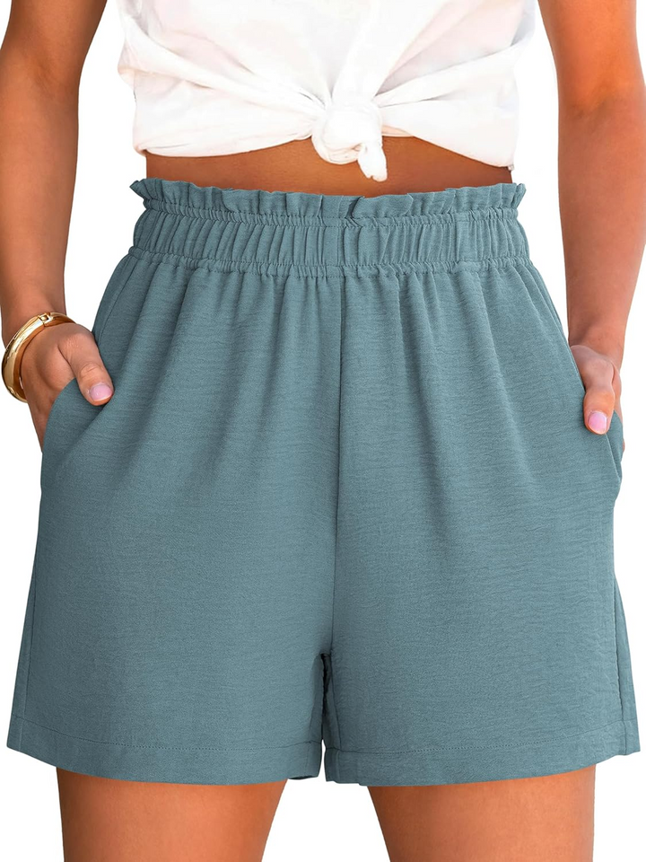 ANRABESS Women's High Waisted Elastic Lounge Shorts
