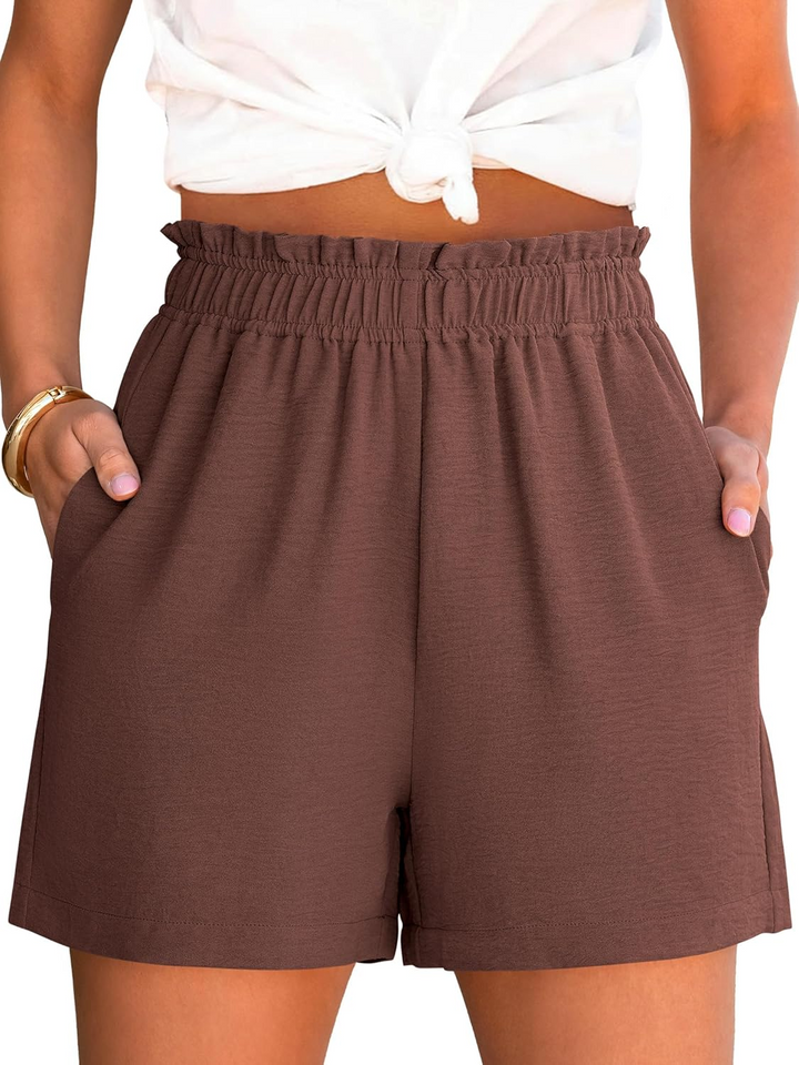 ANRABESS Women's High Waisted Elastic Lounge Shorts