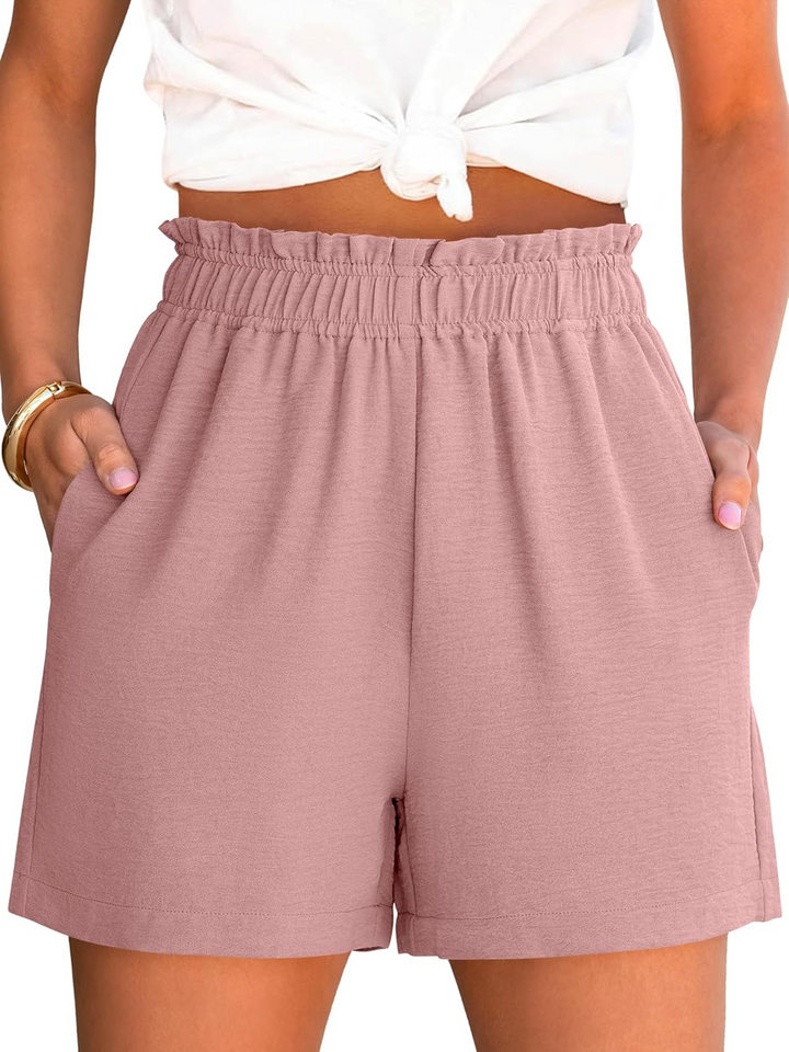 ANRABESS Women's High Waisted Elastic Lounge Shorts