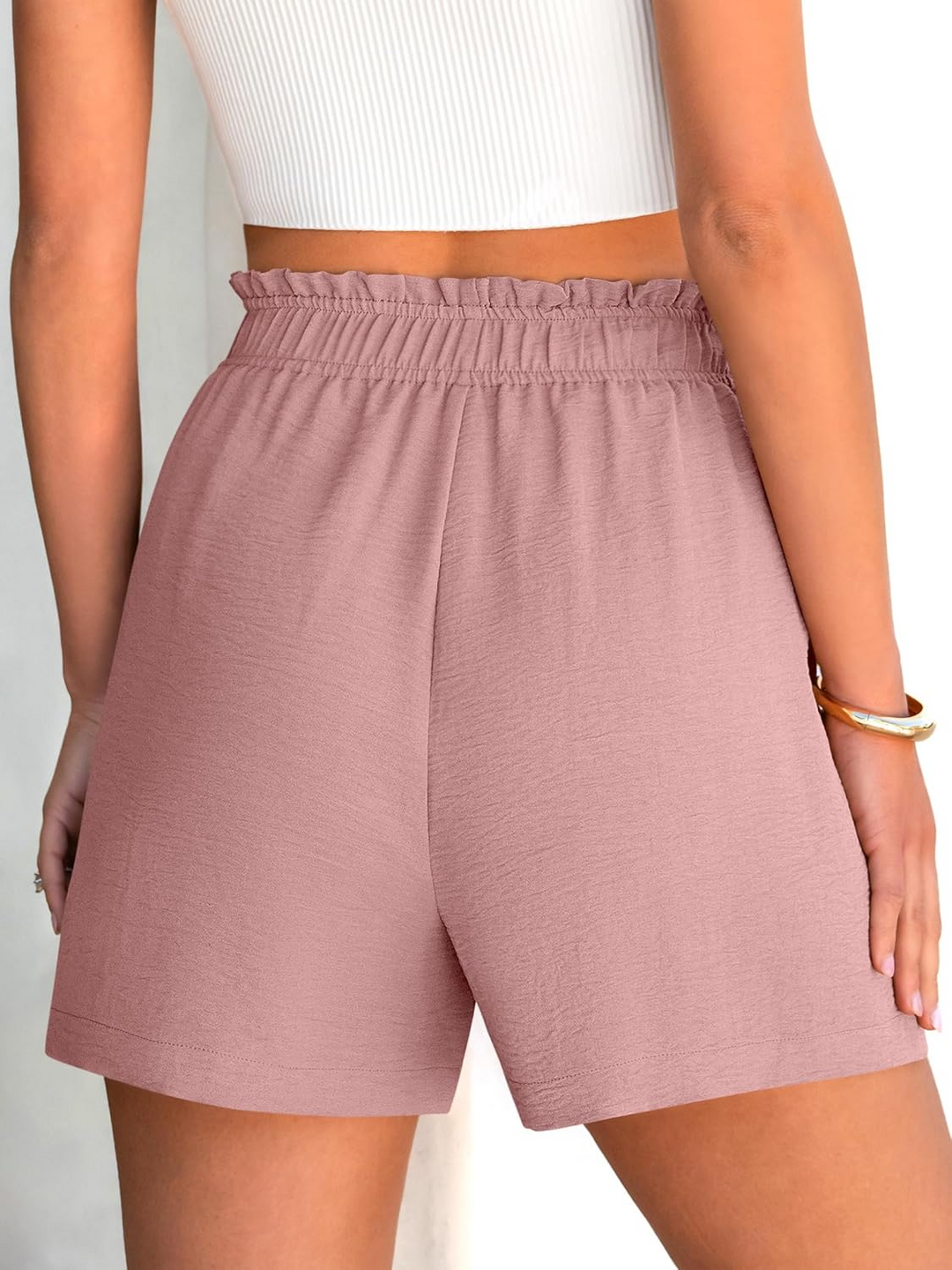 ANRABESS Women's High Waisted Elastic Lounge Shorts