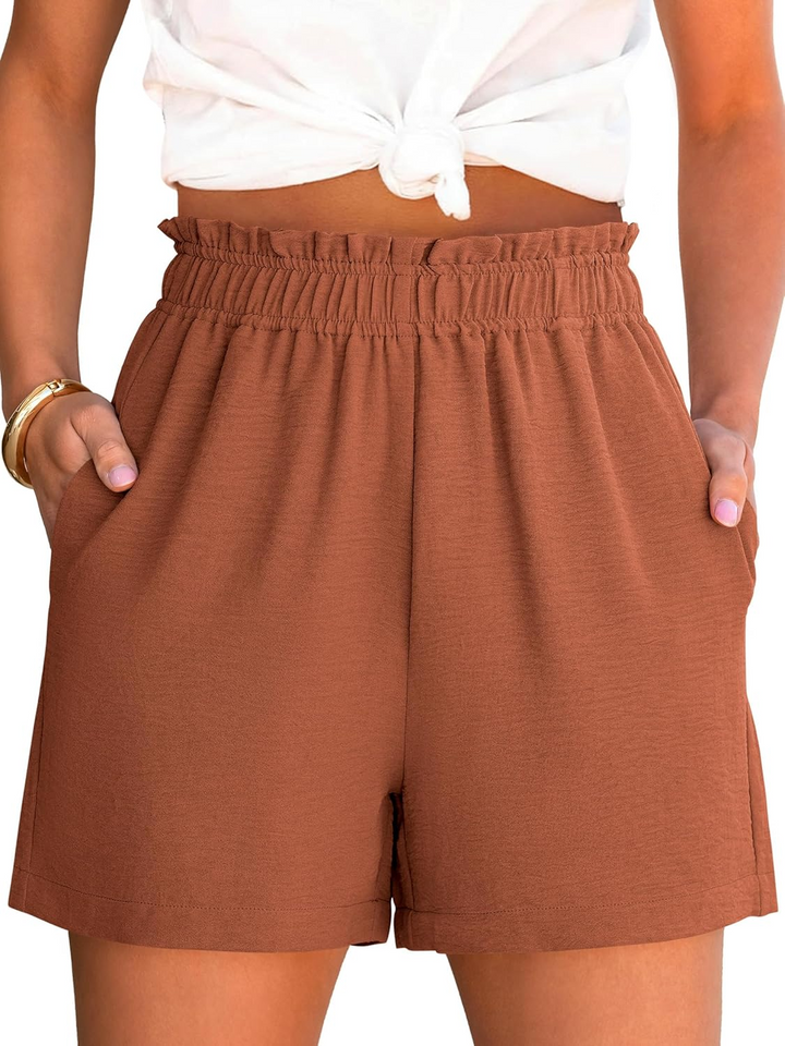 ANRABESS Women's High Waisted Elastic Lounge Shorts