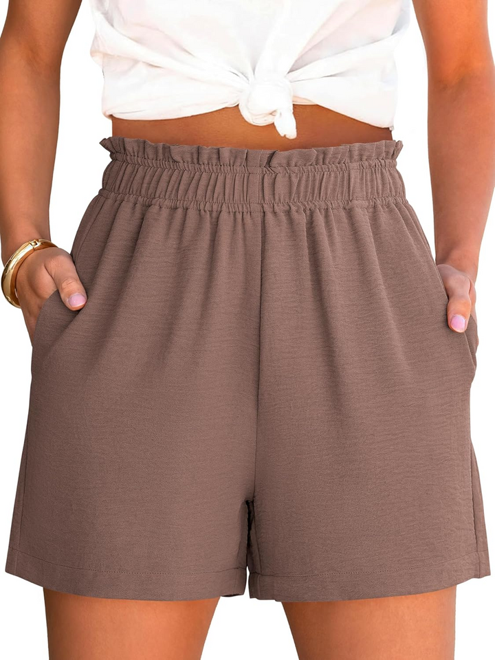 ANRABESS Women's High Waisted Elastic Lounge Shorts