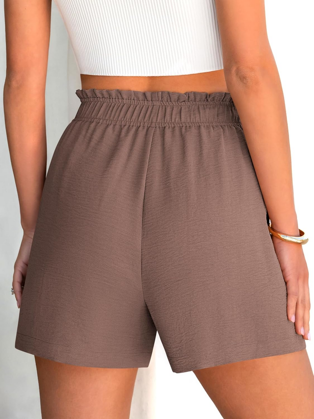 ANRABESS Women's High Waisted Elastic Lounge Shorts