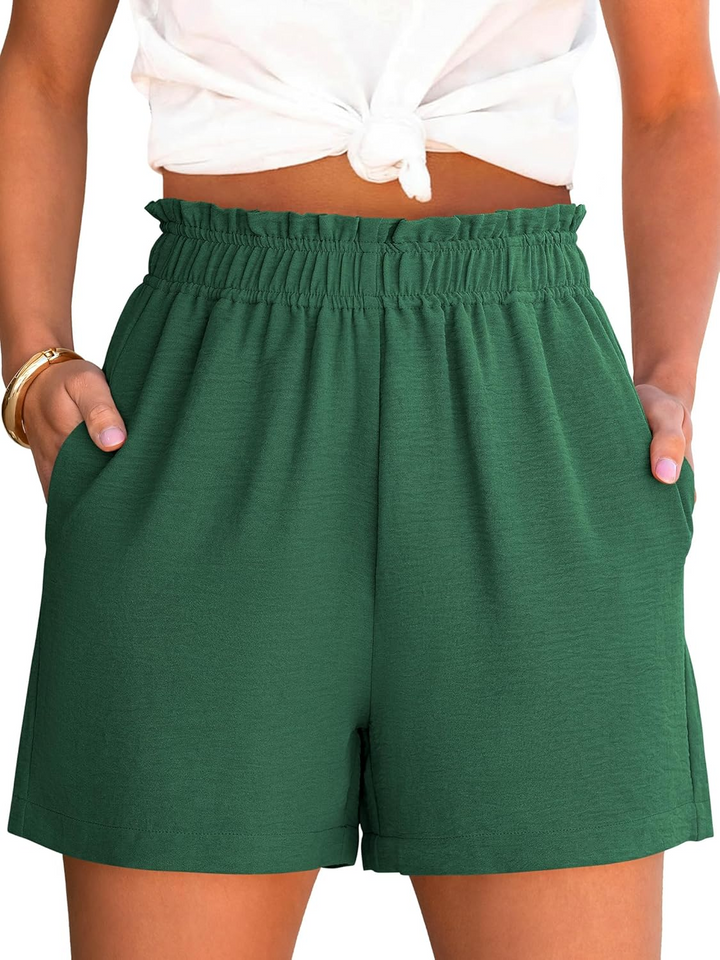 ANRABESS Women's High Waisted Elastic Lounge Shorts