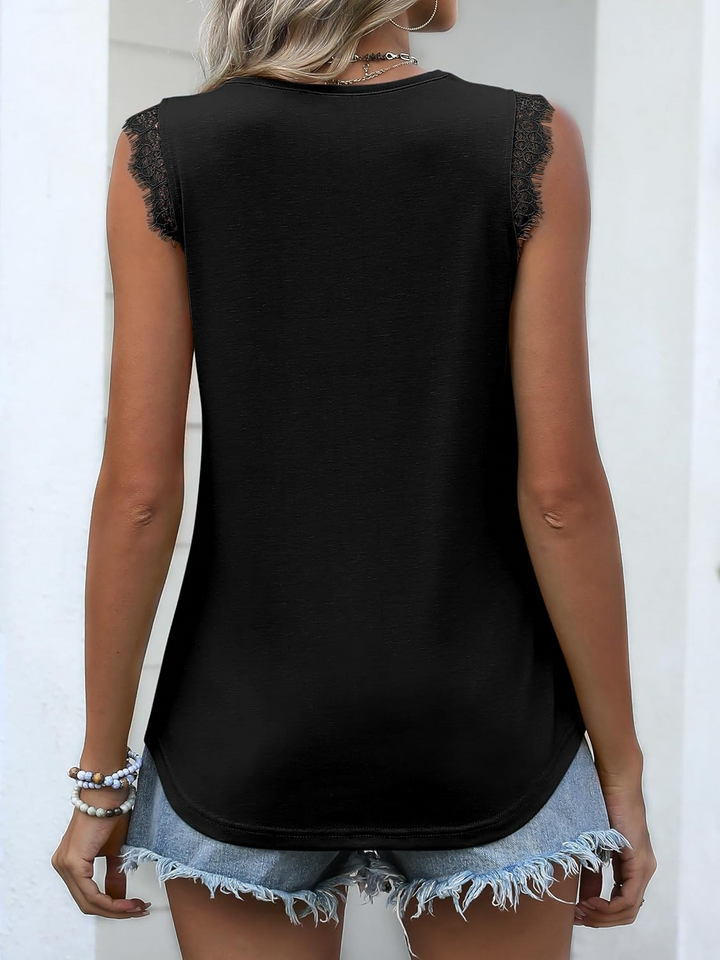ANRABESS Women's Lace Trim Tank Top, V-Neck Sleeveless Cami