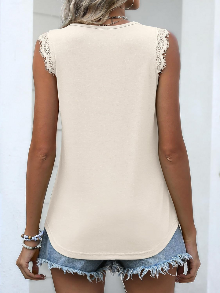 ANRABESS Women's Lace Trim Tank Top, V-Neck Sleeveless Cami