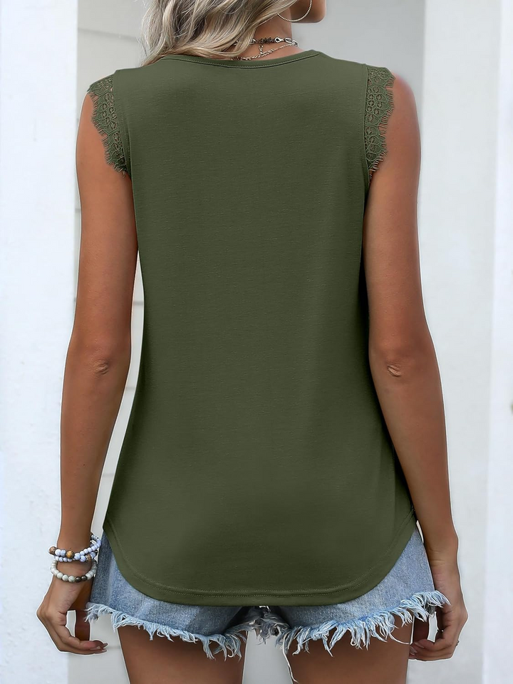 ANRABESS Women's Lace Trim Tank Top, V-Neck Sleeveless Cami