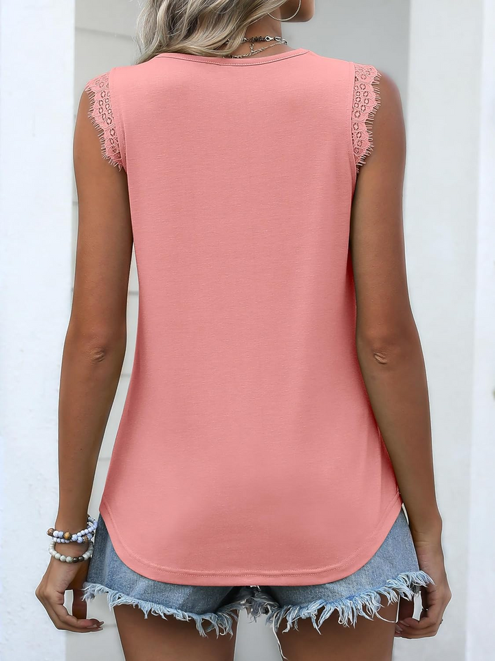 ANRABESS Women's Lace Trim Tank Top, V-Neck Sleeveless Cami