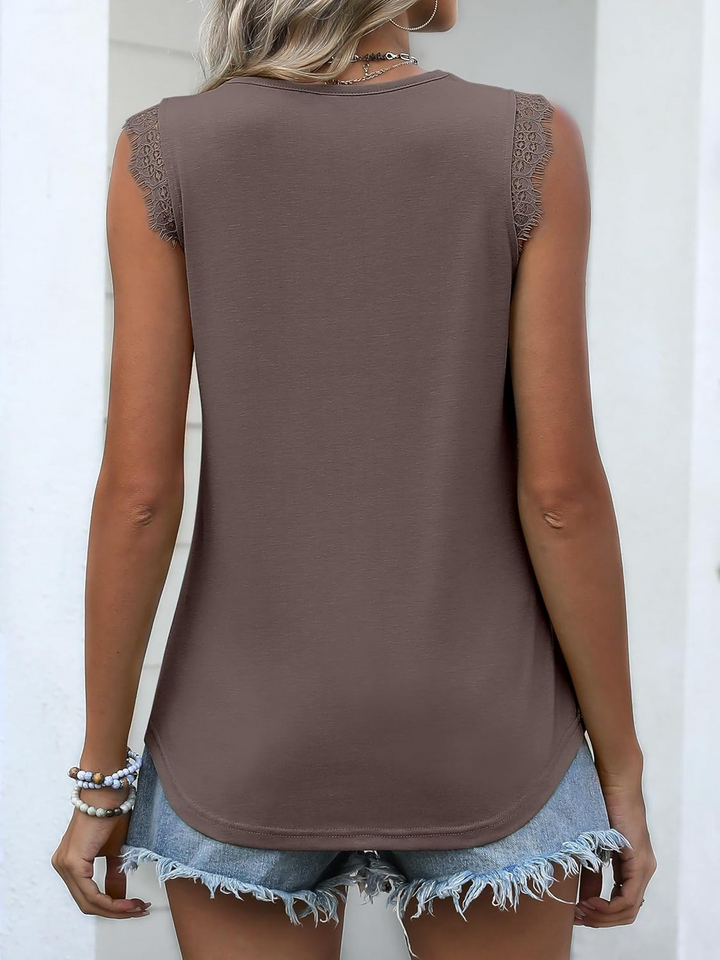 ANRABESS Women's Lace Trim Tank Top, V-Neck Sleeveless Cami