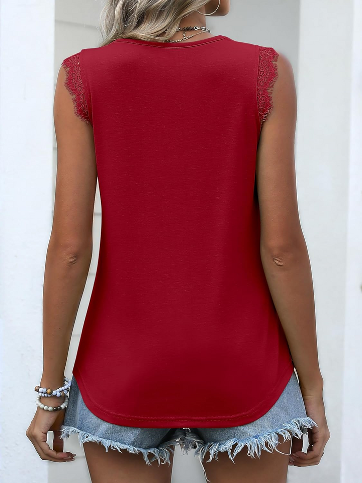 ANRABESS Women's Lace Trim Tank Top, V-Neck Sleeveless Cami