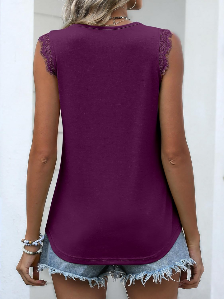 ANRABESS Women's Lace Trim Tank Top, V-Neck Sleeveless Cami