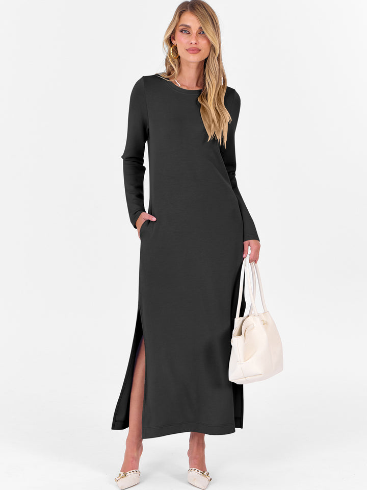 ANRABESS Women's Loose Split Flowy Maxi Dress
