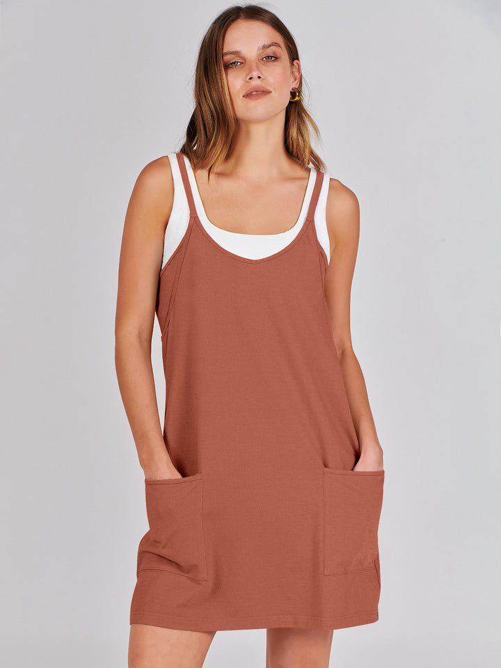 ANRABESS Women's Active Mini Dress with Built-in Shorts