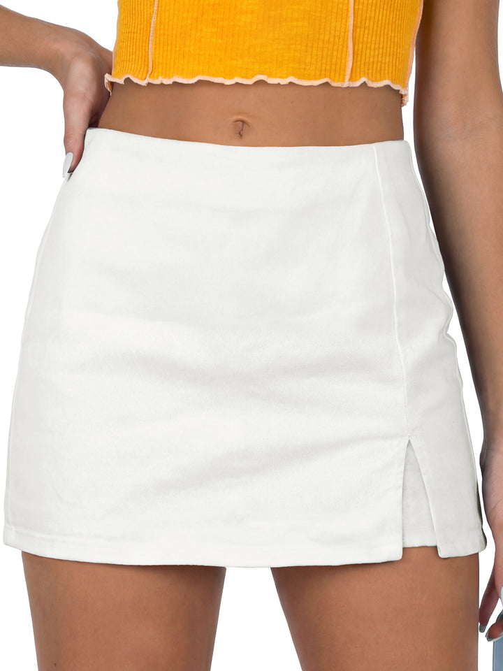 ANRABESS Jean Skorts for Women High Waisted Side Slit Summer Casual Mini Skirts Y2K Trendy Stretch Denim Shorts