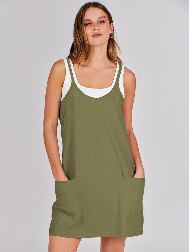 ANRABESS Women's Active Mini Dress with Built-in Shorts