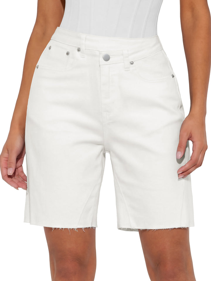 ANRABESS Womens Bermuda Jean Shorts 2026 Summer Knee Length Stretchy Crossover Wide Leg Mid Waisted Casual Denim Shorts Jorts