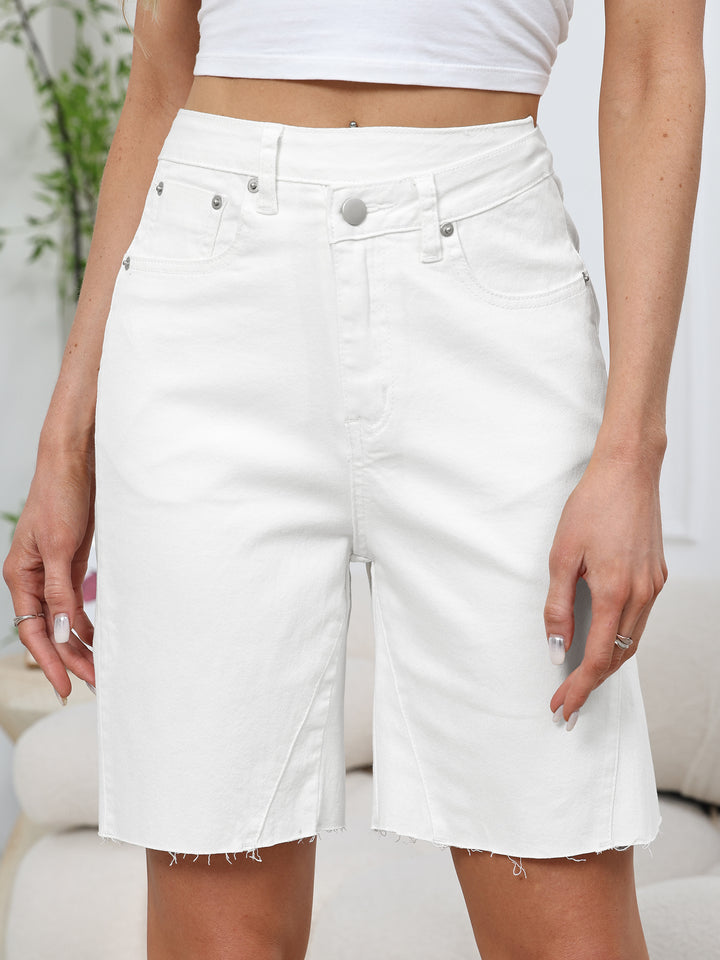 ANRABESS Womens Bermuda Jean Shorts 2026 Summer Knee Length Stretchy Crossover Wide Leg Mid Waisted Casual Denim Shorts Jorts