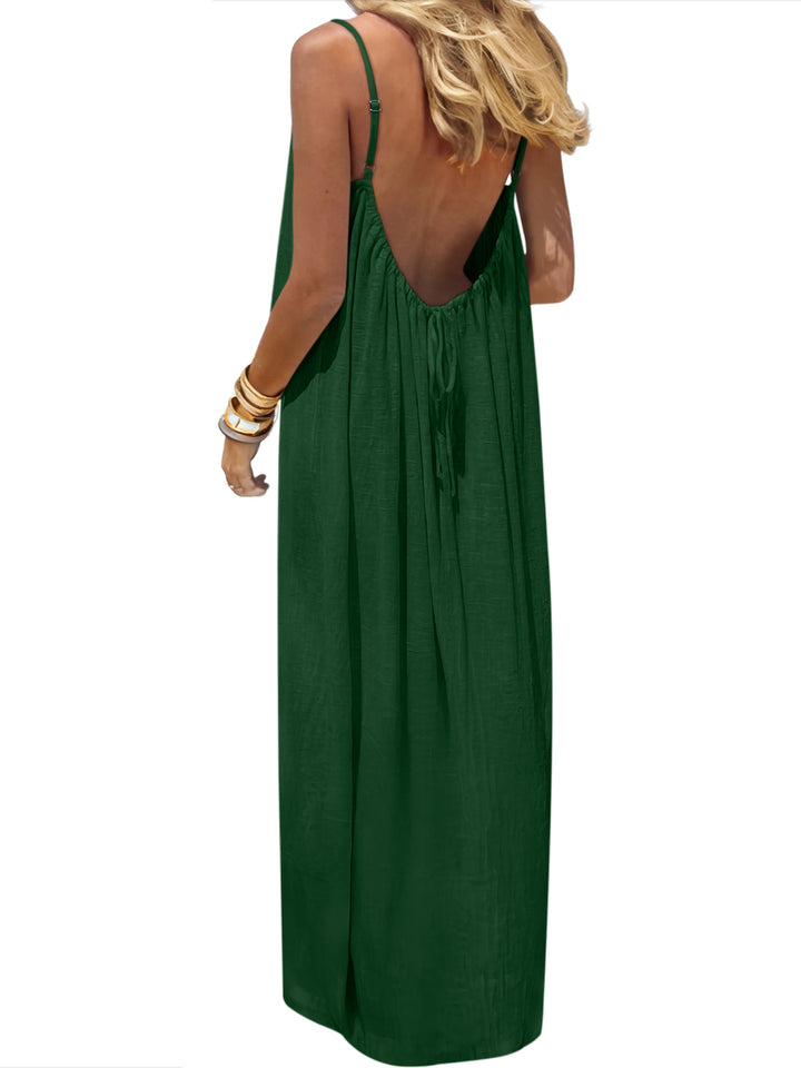 ANRABESS Summer Dresses for Women 2026 Backless Cami Maxi Sundresses Spaghetti Strap Long Lounge Beach Vacation House Dress