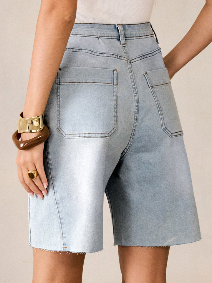 ANRABESS Womens Bermuda Jean Shorts 2026 Summer Knee Length Stretchy Crossover Wide Leg Mid Waisted Casual Denim Shorts Jorts